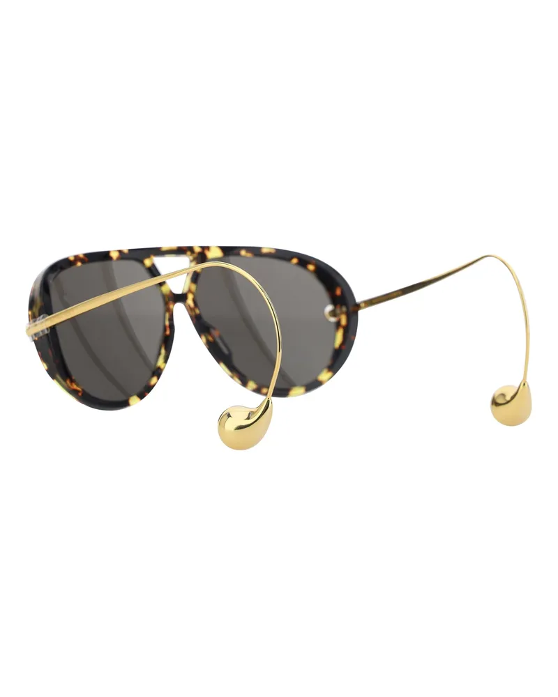 Bottega Veneta Women's Sunglasses Drop Aviator Havana-Gold-Grey Havana/gold/grey Havana