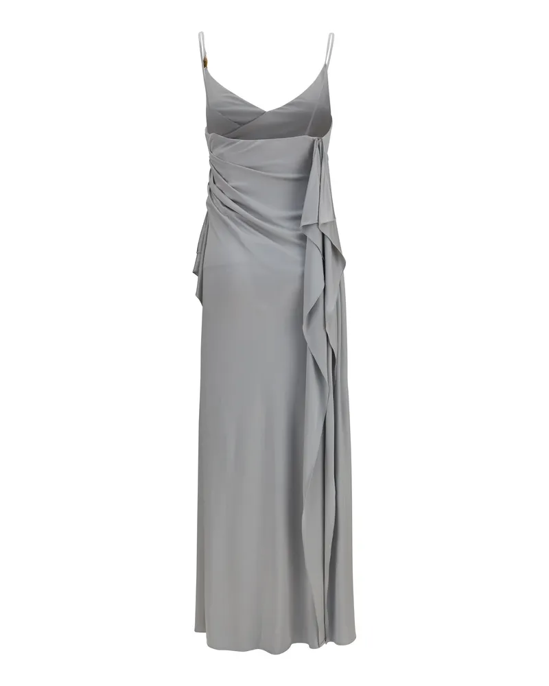 Versace Women's Viscose Jersey Dress Silver Grey Gray