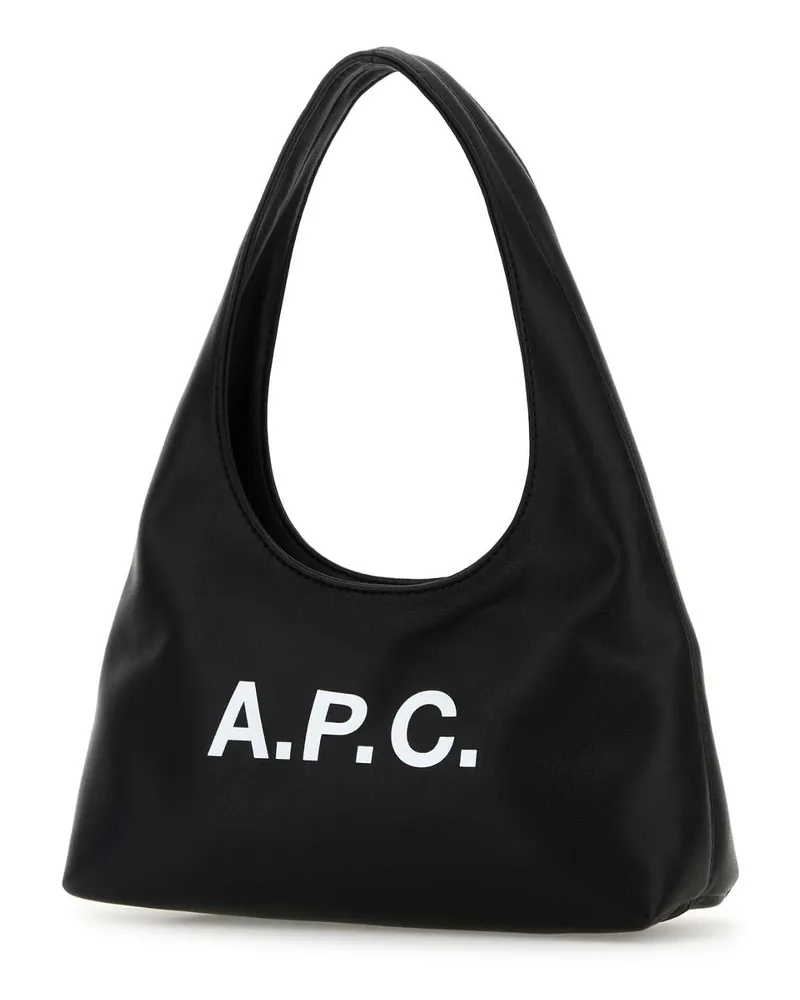 A.P.C. Women's Black Synthetic Leather Small Ninon Shoulder Bag Polyurethane Borse A Mano Black