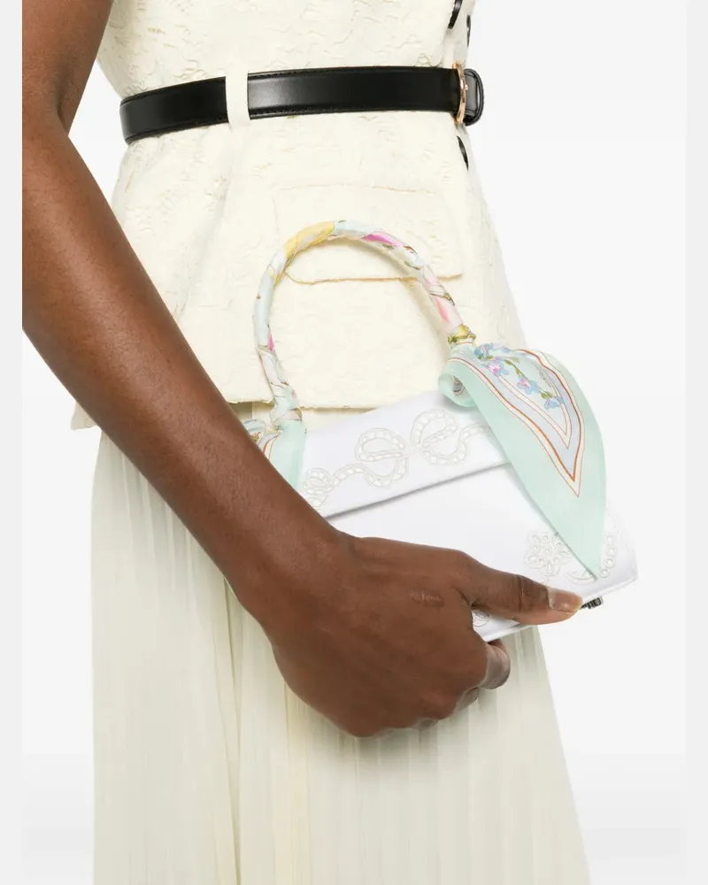 Self-Portrait Women's Floral Top Handle Mini Bag Ss26 W White