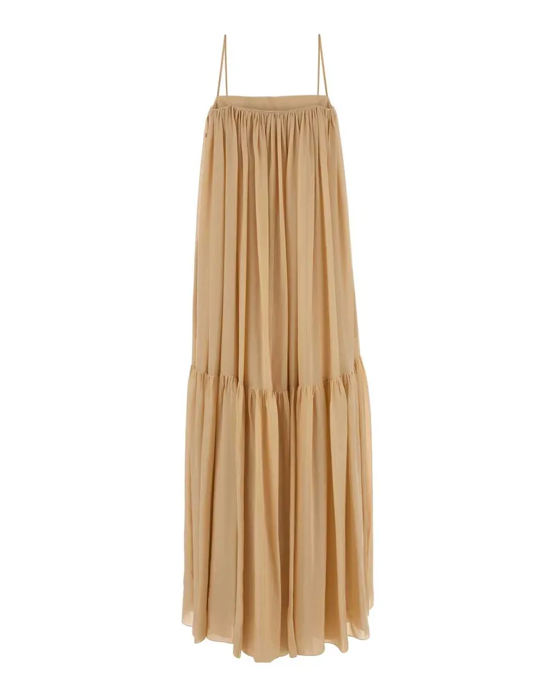 Chloé Silk Maxi Dress — Beige Beige