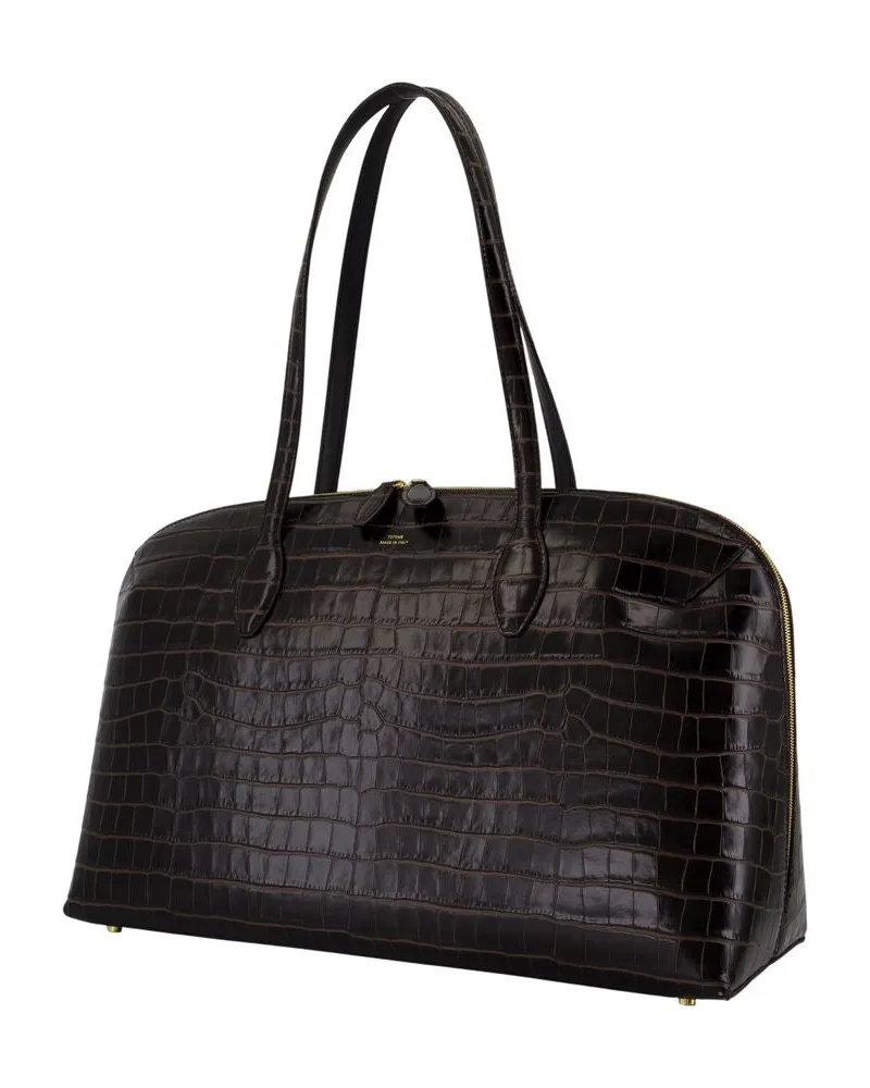 Totême Women's Day Shopper Bag -  Leather Brown Cowhide Totes-Shopping-Bags Black