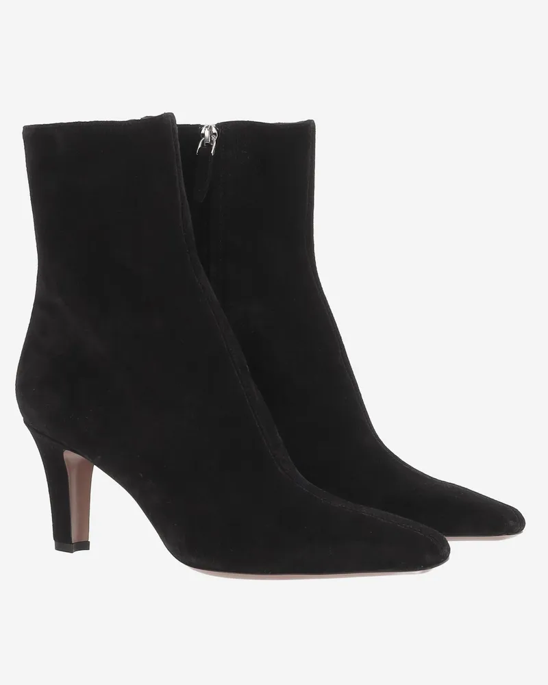 Paris Texas Women's Ankle Boots Belle Suede Black Calf Leather Black