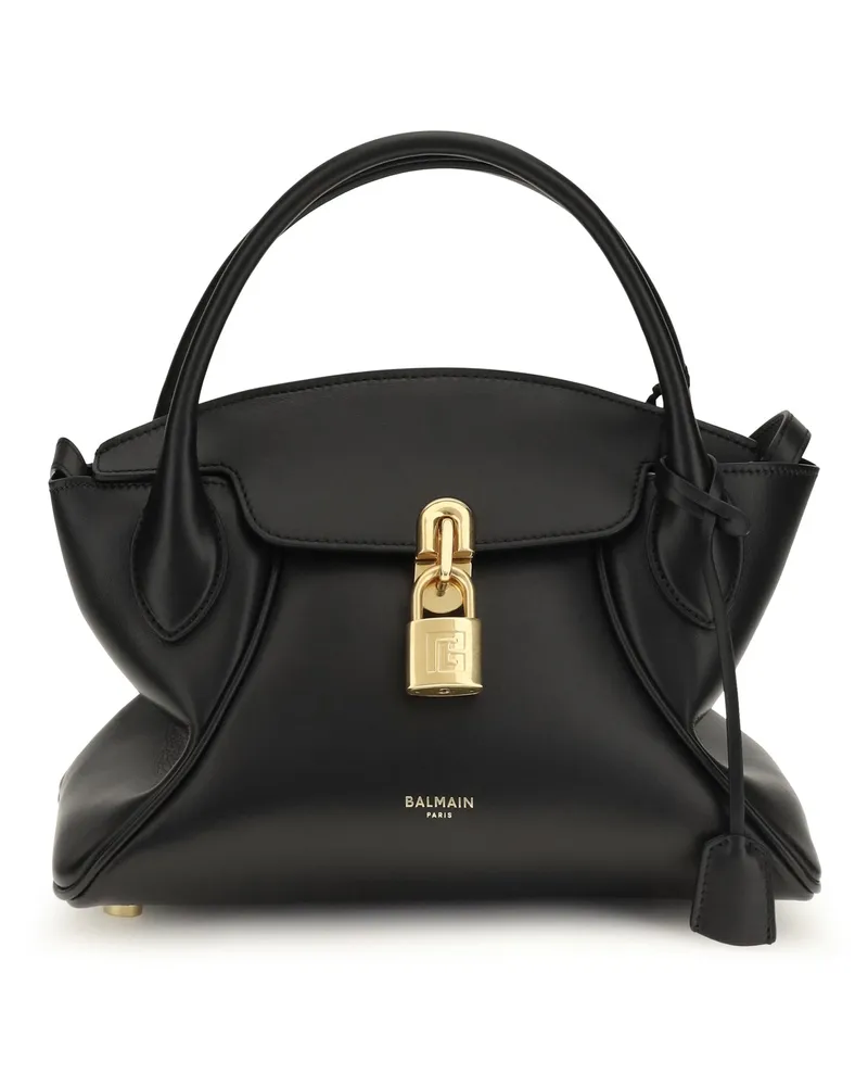Balmain Women's Handbag Small Pulse Day Black Calf Leather Shoulder Bags Black