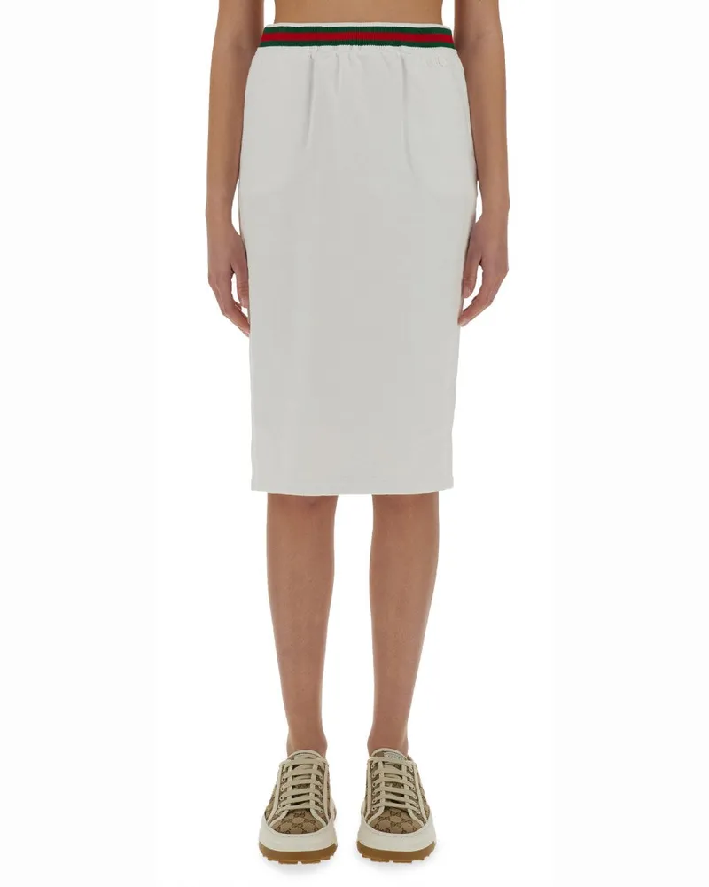 Gucci Cotton Jersey Skirt — White White