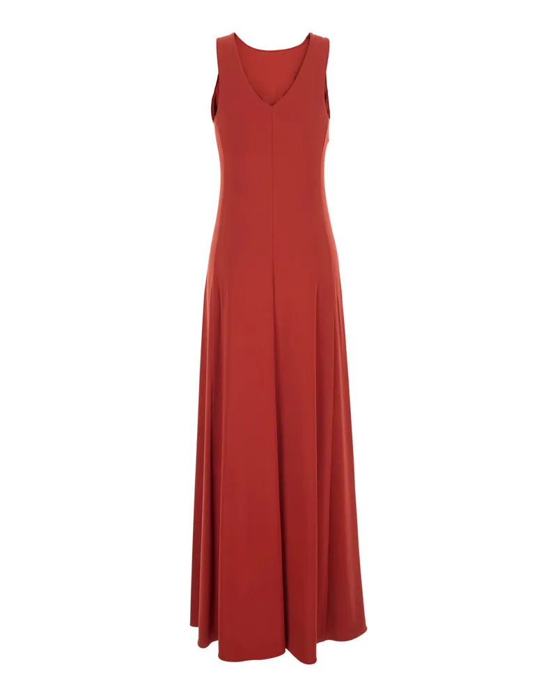 Max Mara Women Long Dress Pania Red Viscose Red