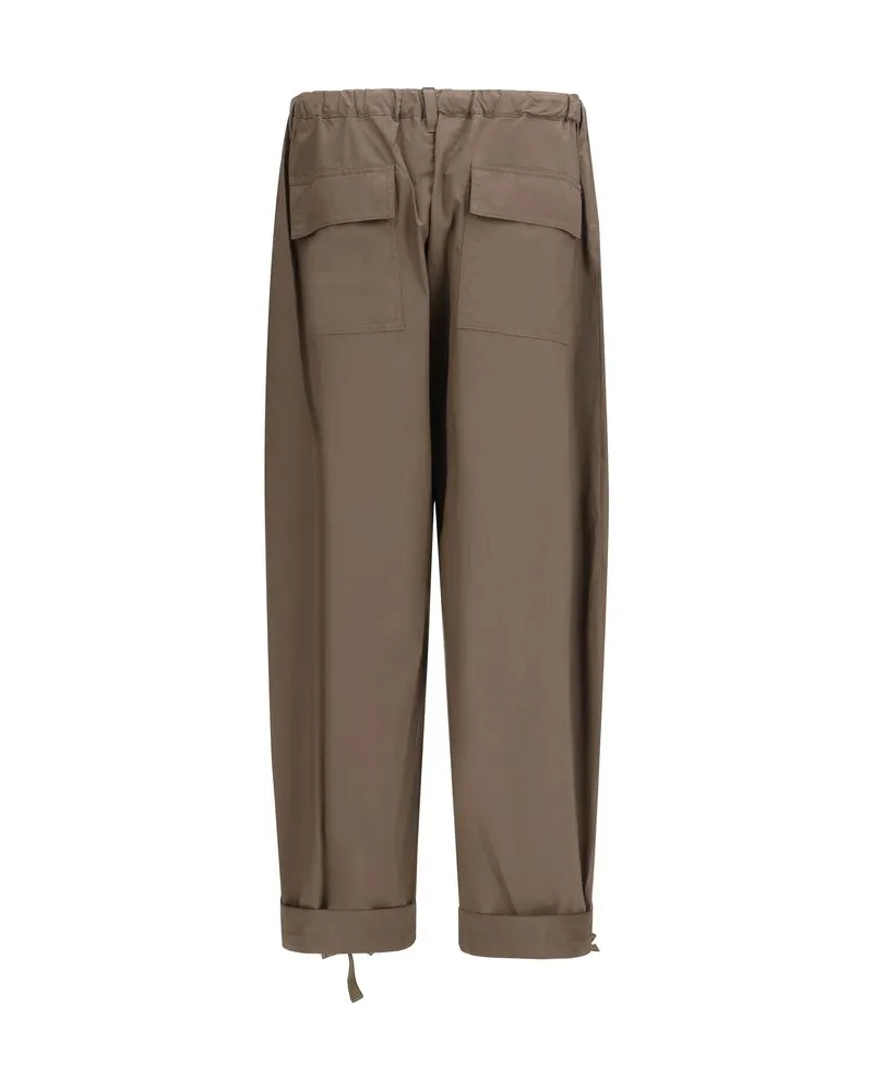 Sacai Men's Brown Cotton Casual Pants Brown