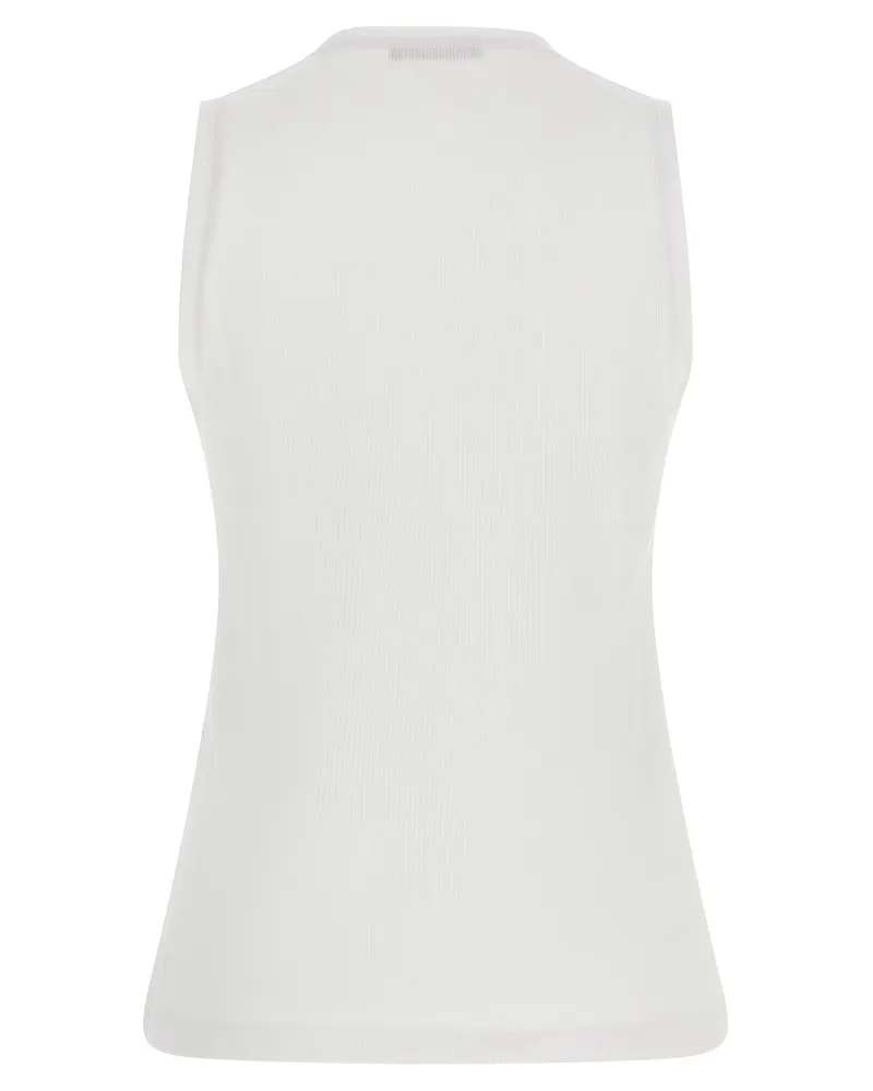 Balmain Women's White Cotton Sleeveles T-Shirt White