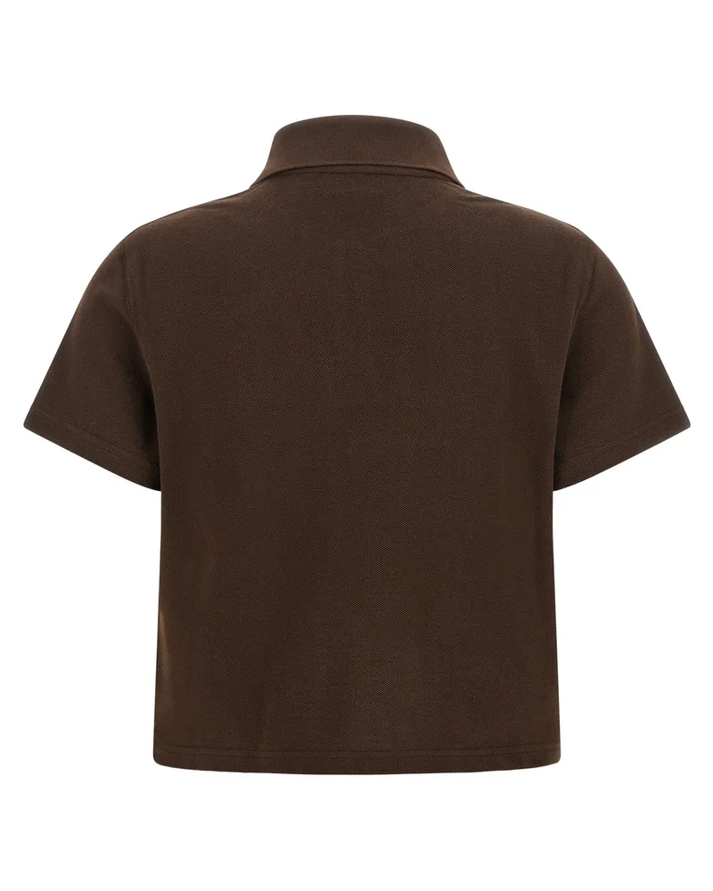 Saint Laurent Cotton Piqué Polo Shirt — Brown Brown