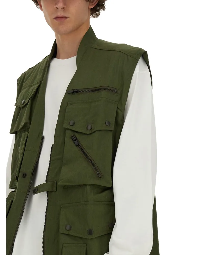 NEEDLES Cotton-Nylon Blend Vest — Green Green