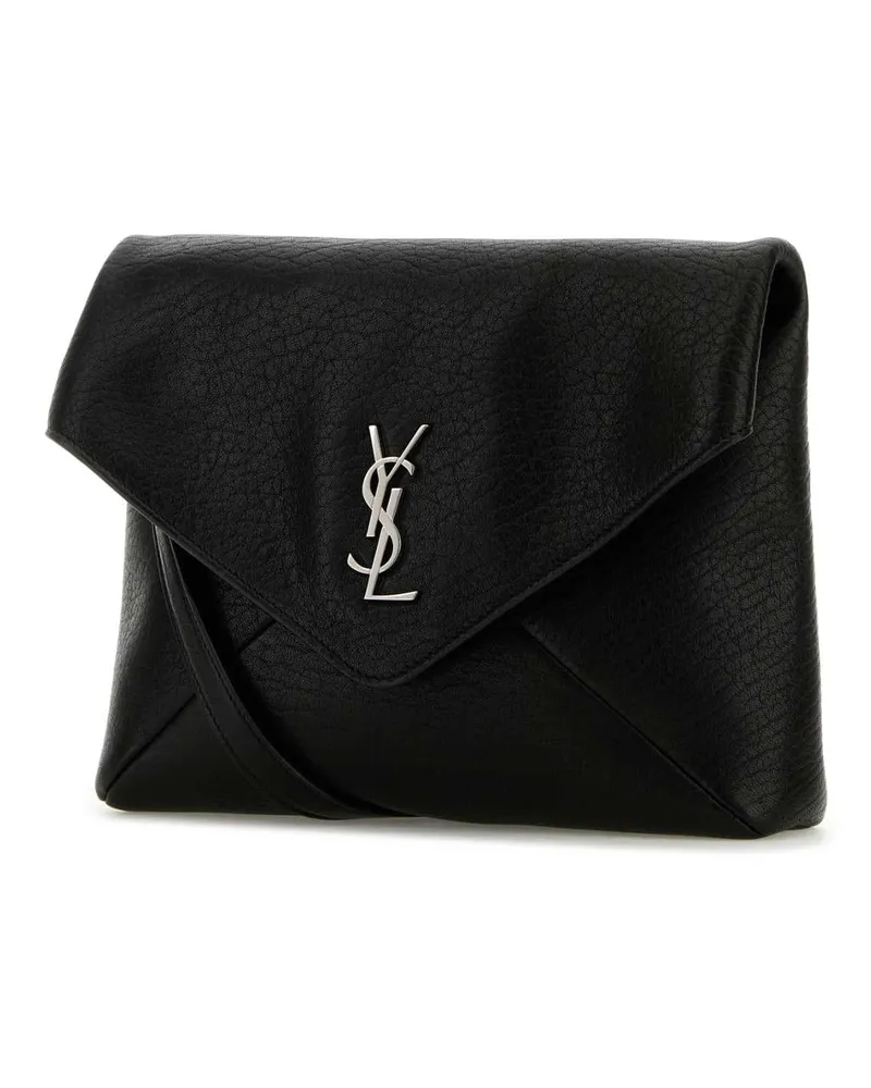 Saint Laurent Men's Black Leather Cassandra Clutch Nero Borse A Tracolla Black