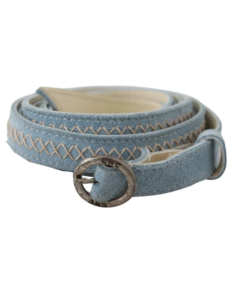 CoSTUME NATIONAL Women's Blue Skinny Leather Fashion Waist Belt Blue