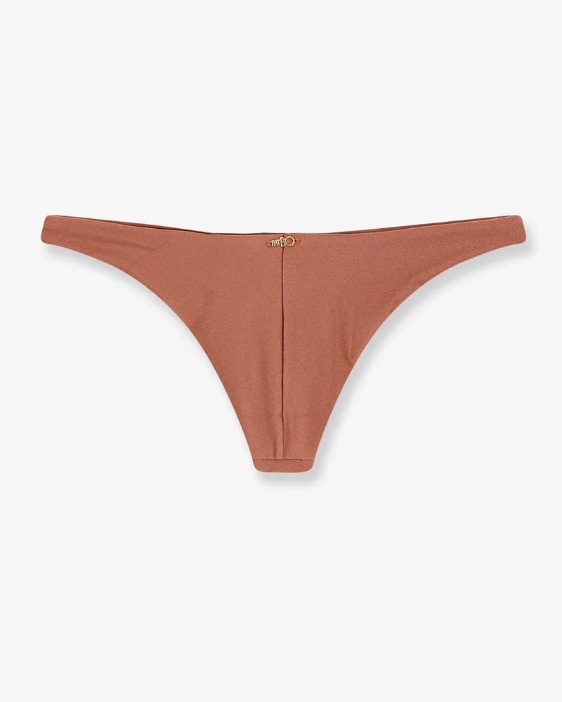 Pat Bo Women's Lycra Bikini Bottoms With High-Cut Leg Brown Polyamide Swimwear Sea Clothing Brown