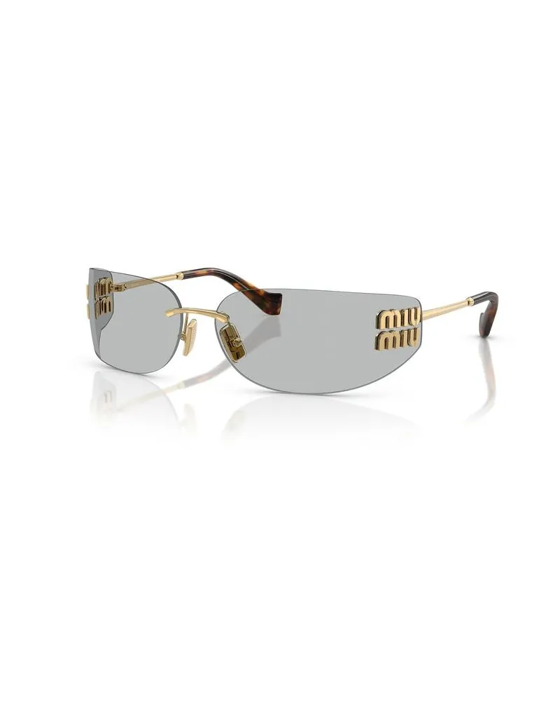 Miu Miu Women's Miu Sunglasses Grey-Gold Metal Eyewear - Grey/gold Gray