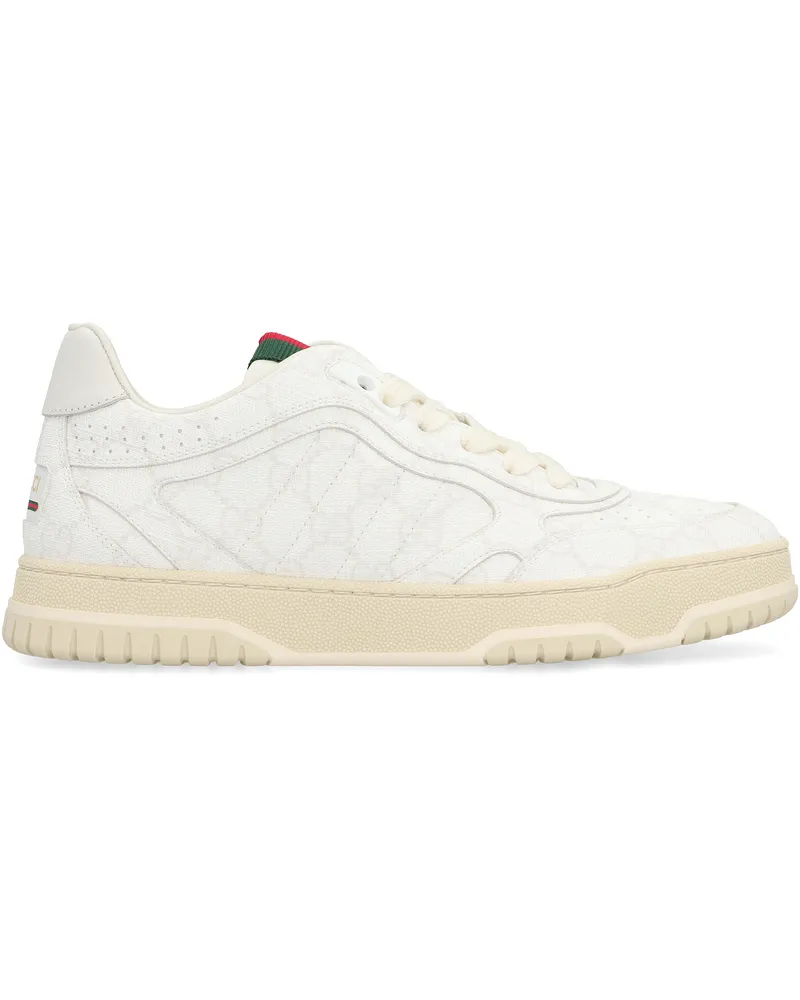 Gucci Women's Re-Web Low-Top Sneakers White Polyurethane Trainers White