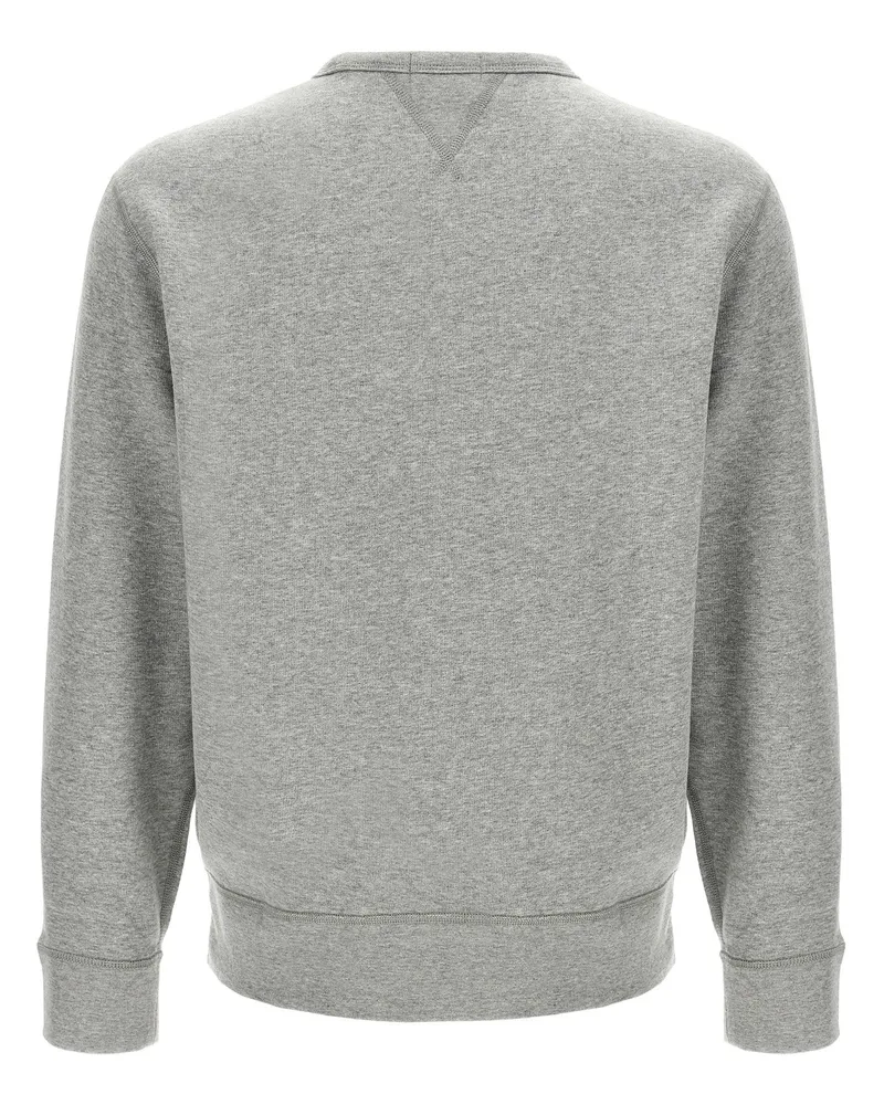 Ralph Lauren Logo-Embroidered Cotton Blend Sweatshirt — Gray Gray