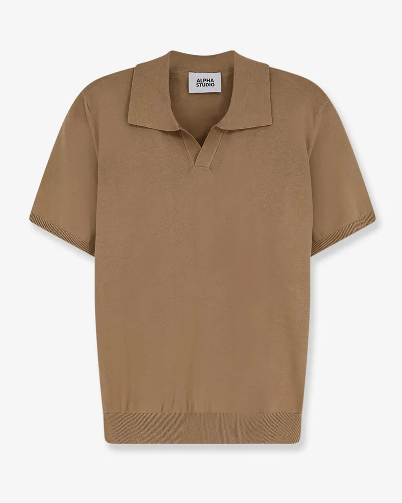 Alpha Studio Men's Cotton Polo Shirt Beige T-shirts And Polos Beige