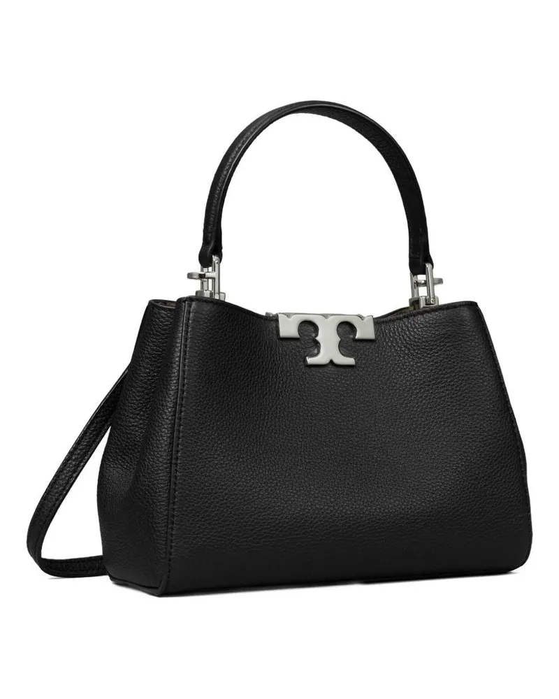 Tory Burch Pebbled Leather Top Handle Bag — Black Black