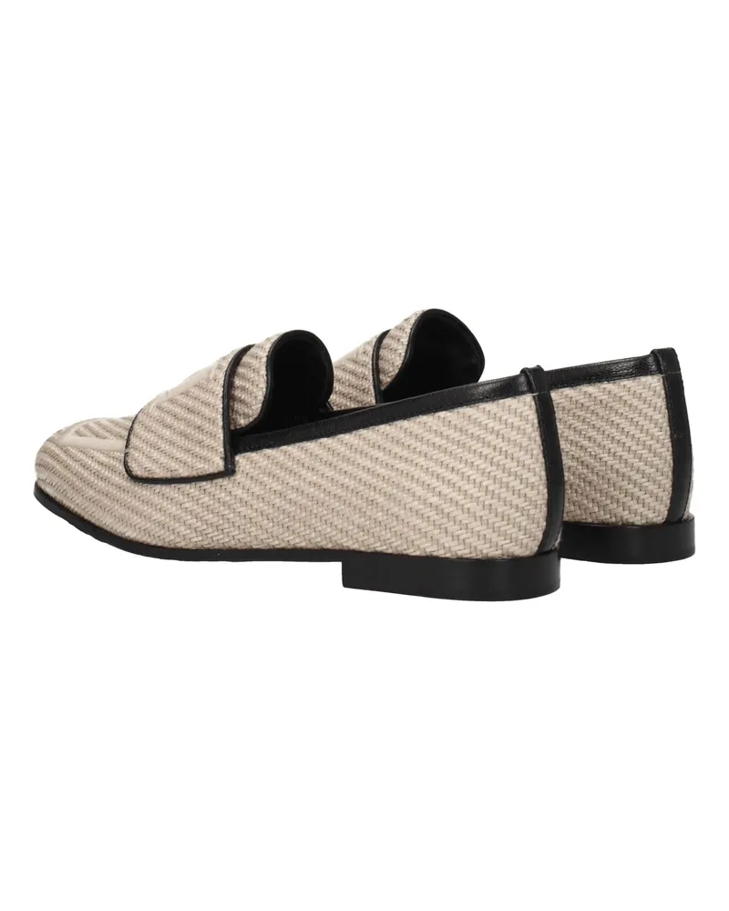 Max Mara Women's Beige Fabric Slip-On Loafers Beige