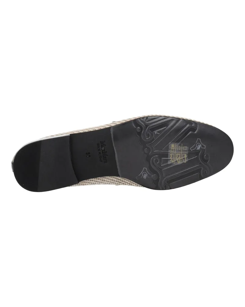 Max Mara Textured Fabric Loafer — Beige Beige