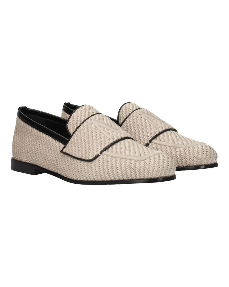 Max Mara Women's Beige Fabric Slip-On Loafers Beige