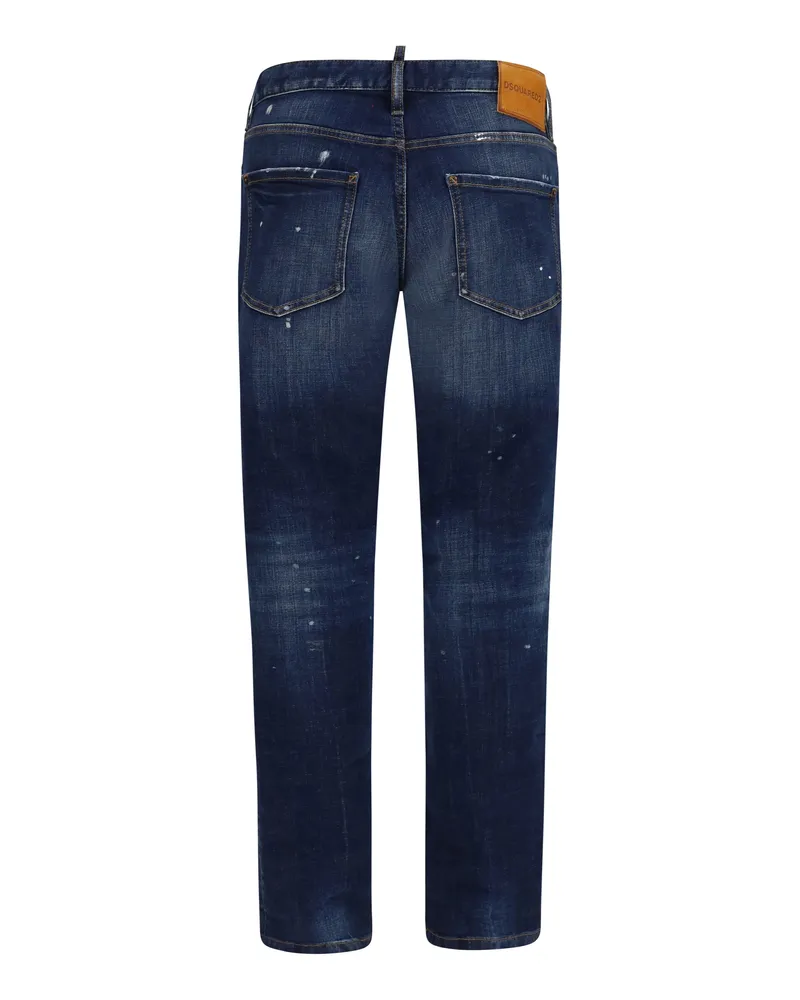 Dsquared2 Men's Teddy Jeans Navy Blue Cotton; Elastane Navy