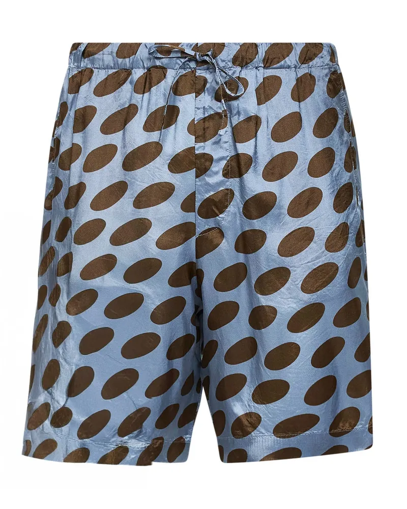 Dries van Noten Soft Ellipses Print Shorts — Blue Blue