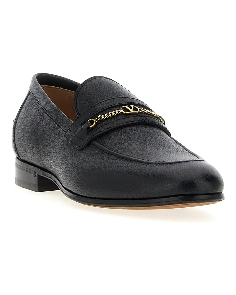 Valentino Garavani Leather Loafer — Black Black