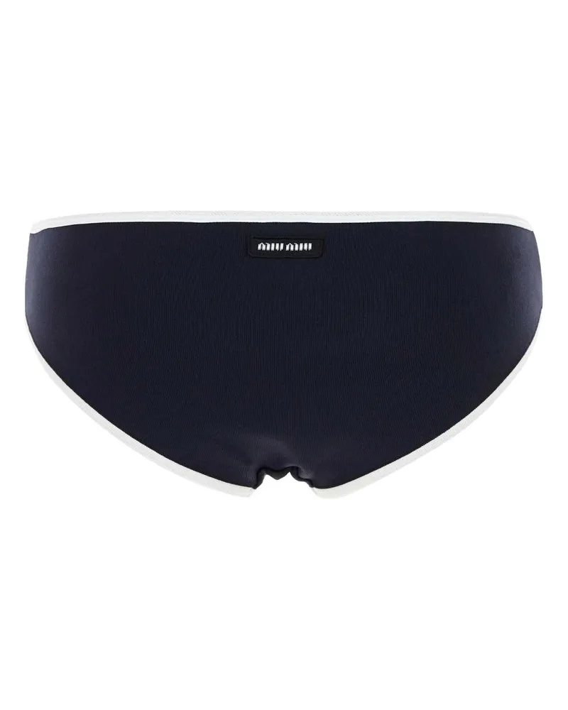 Miu Miu Women's Midnight Blue Stretch Nylon Bikini Bottom Blubianco Intimo Underwear Blubianco