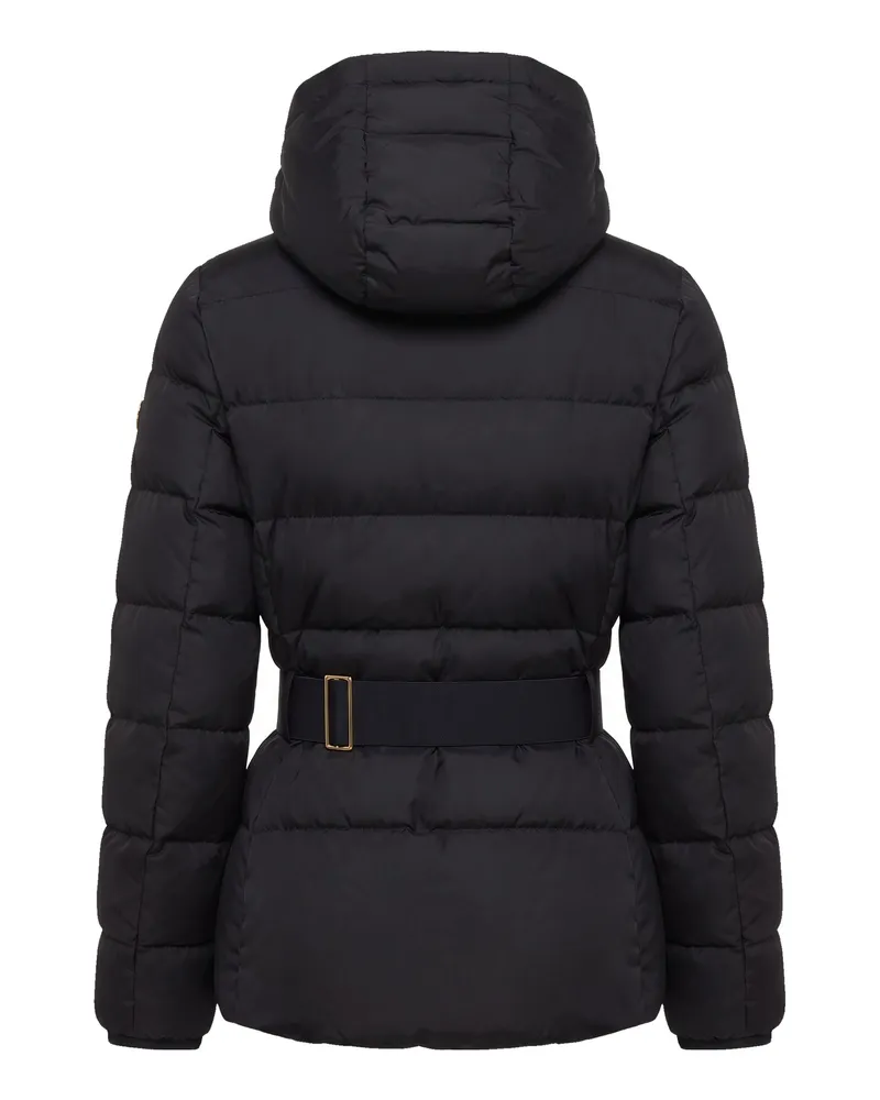 Elisabetta Franchi Belted Puffer Down Jacket — Black Black