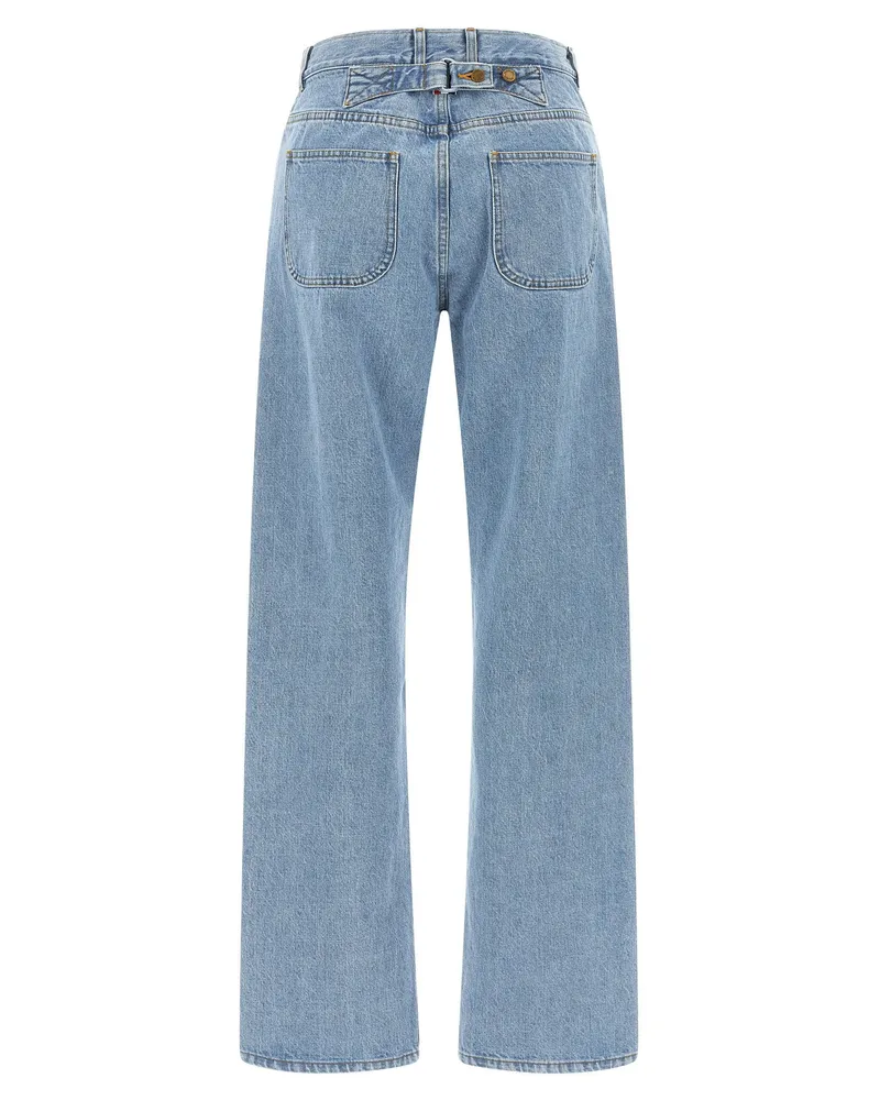 Thom Browne Back Martingale Jeans — Light Blue Light