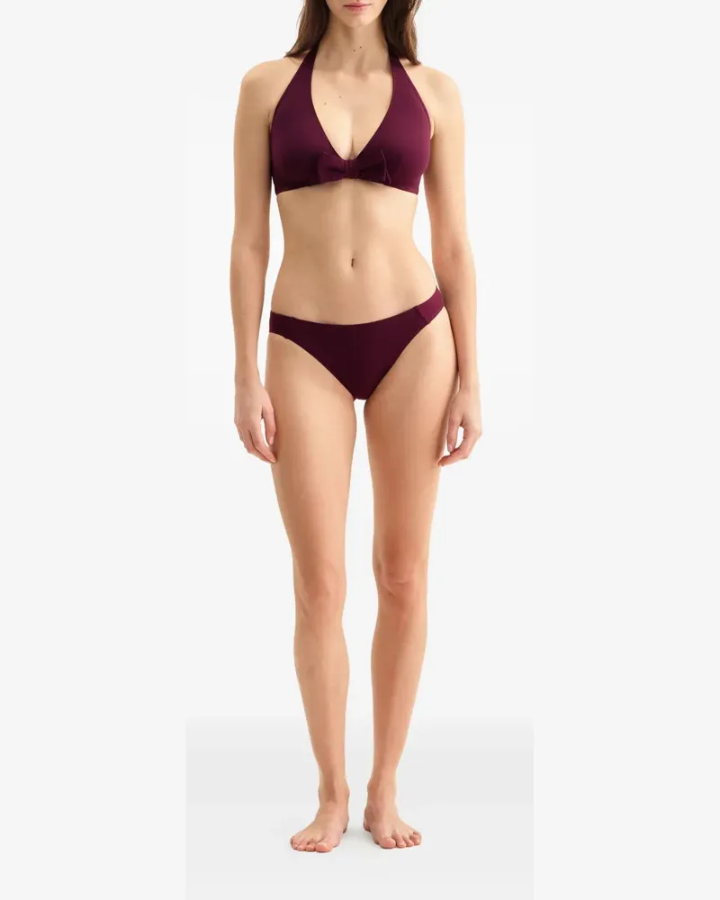 Eres Women's Bow-Embellished Halter-Neck Bikini Top Aw25 W Burgundy