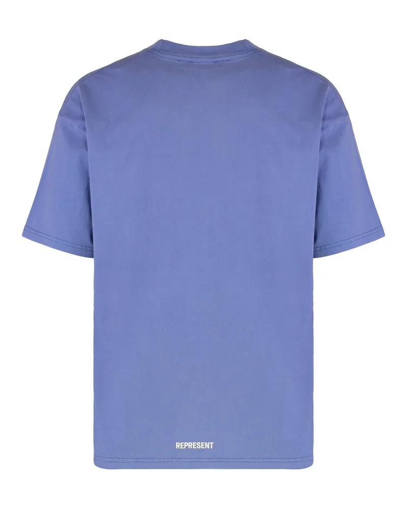 REPRESENT Crew-Neck Cotton T-shirt — Blue Blue