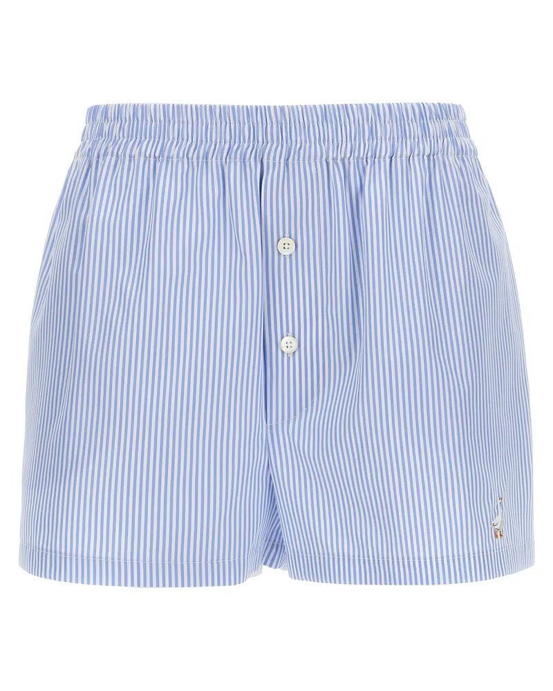 Moschino Striped Cotton Bermuda Shorts — Blue Blue