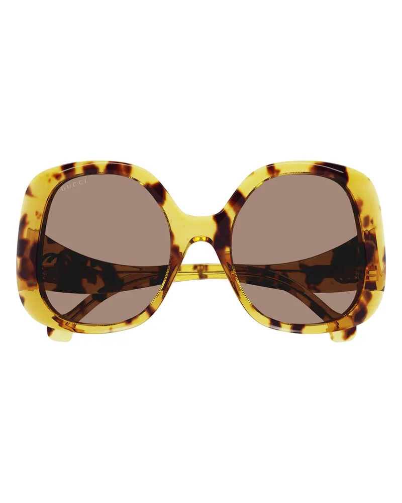 Gucci Women's , Frame And Lens Havana Sunglasses Yellow