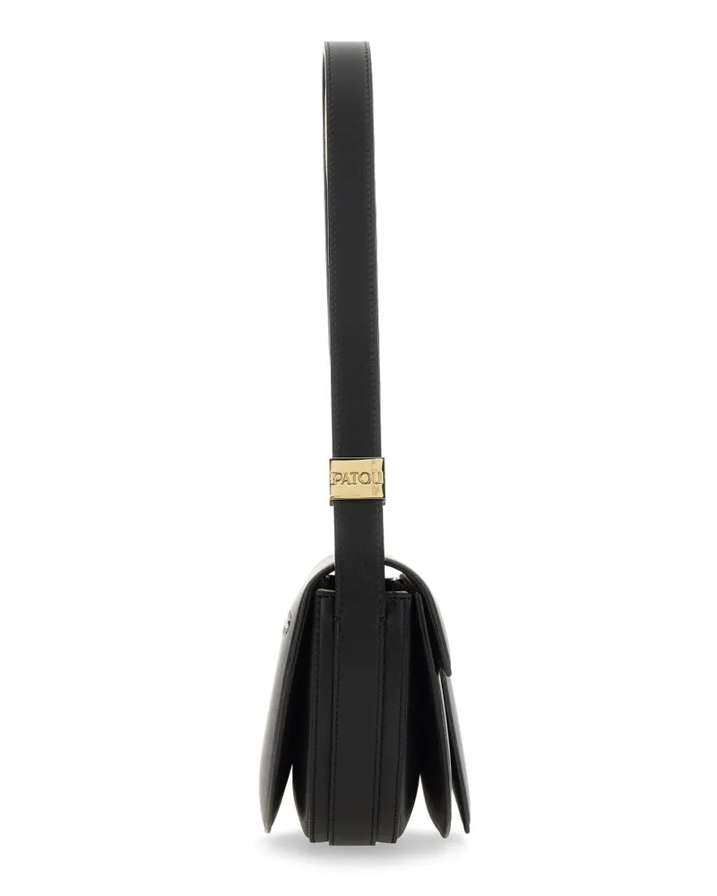 Patou Calf Leather Shoulder Bag — Black Black