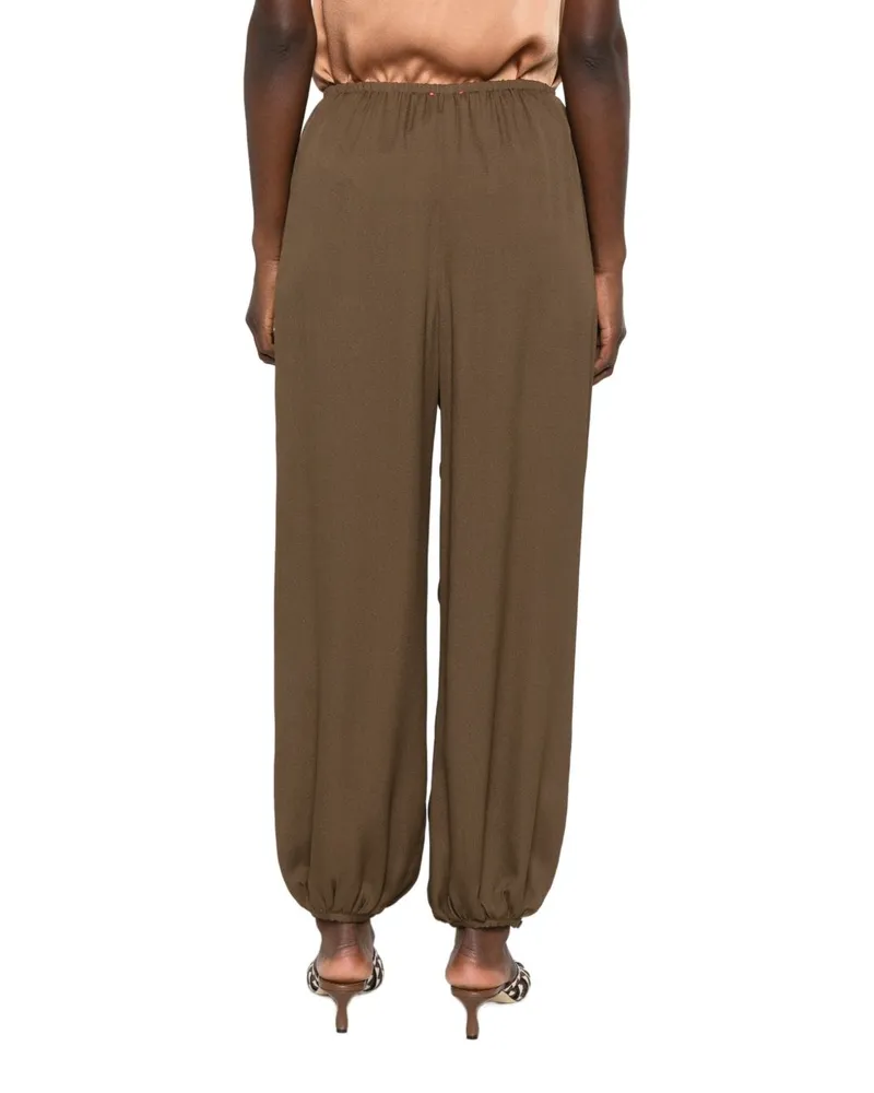 forte_forte Silk Blend Joggers — Khaki Brown Khaki