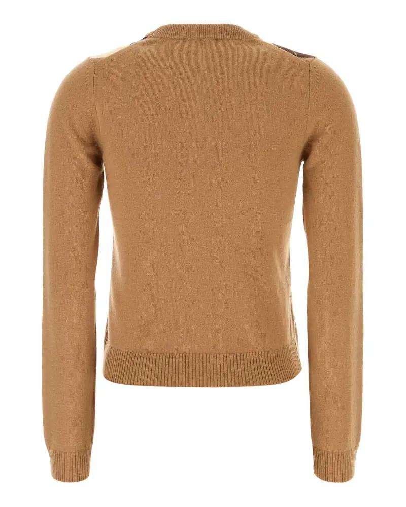 Ganni Women's Camel Wool Blend Cardigan Incense Maglieria Beige