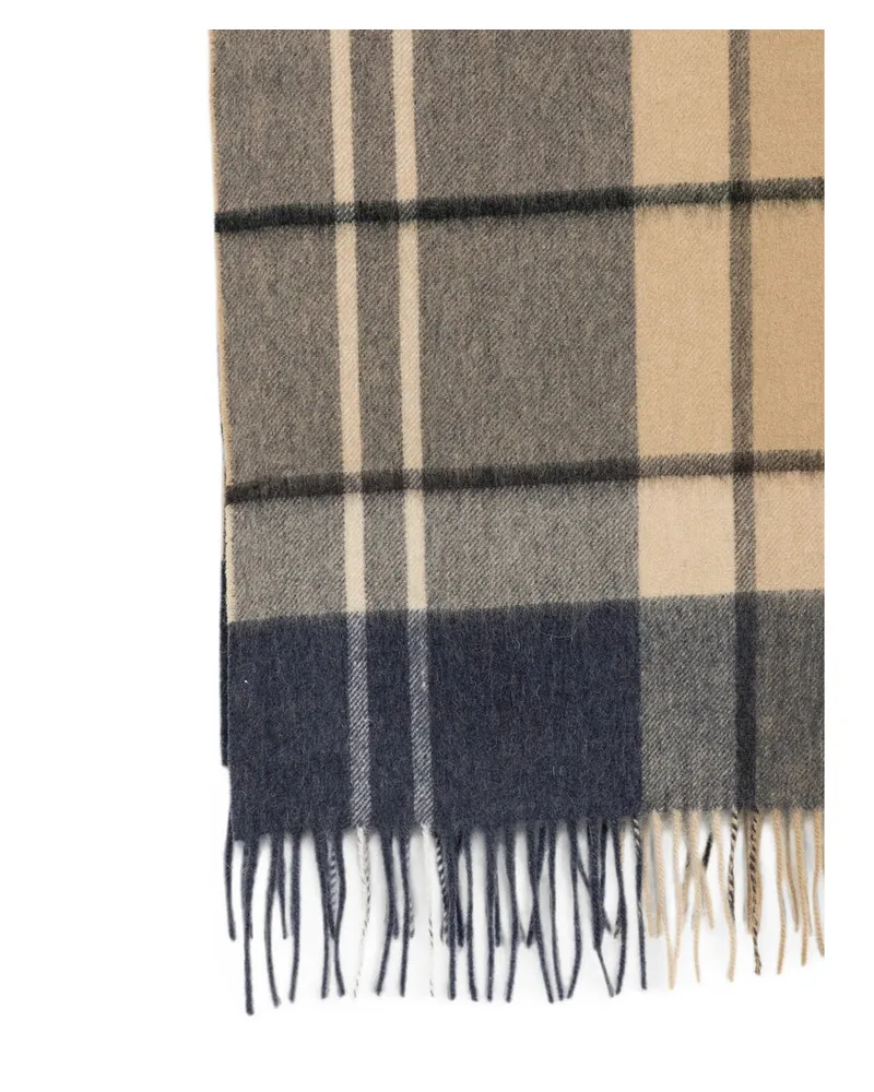 Barbour Men's Scarf Tartan Wool Neutrals-Blue Lambswool Neutrals/blue Scarfs Multicolor