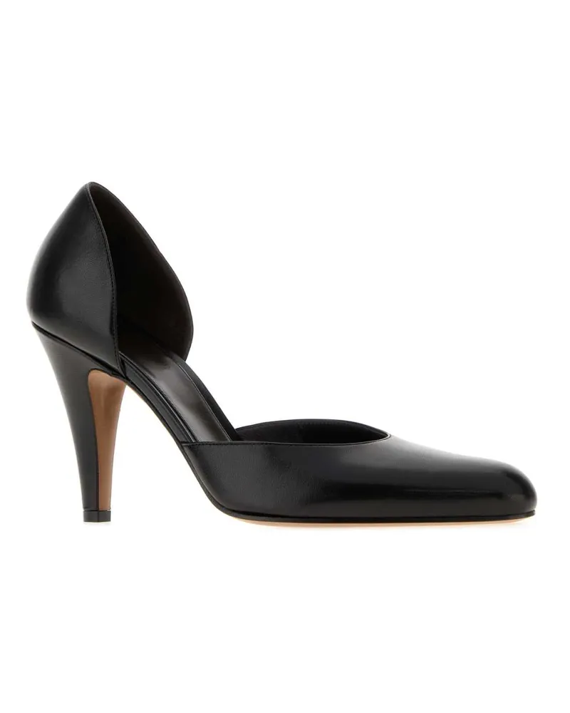 The Row Women's Black Leather Ornella Pumps Scarpe Con Tacco High Heel Shoes Black