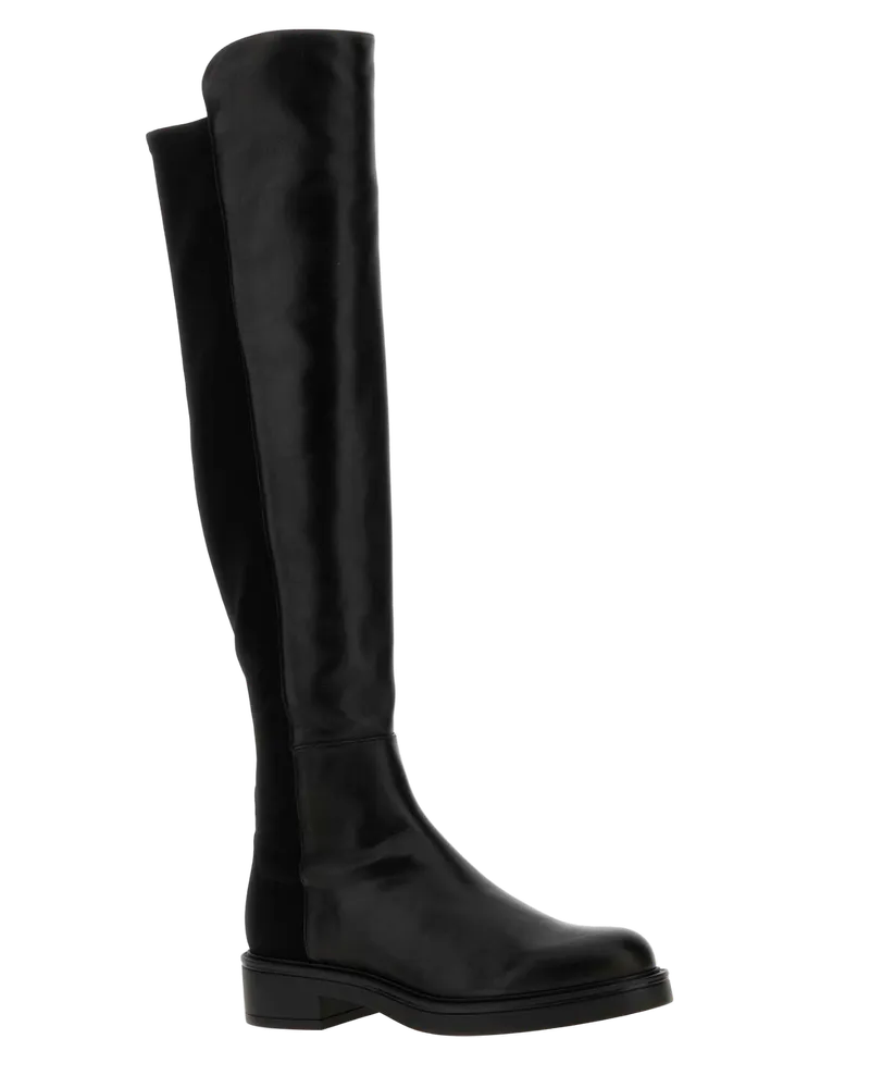 Stuart Weitzman Women's Black Nappa Leather And Fabric Celia Boots Stivali Black