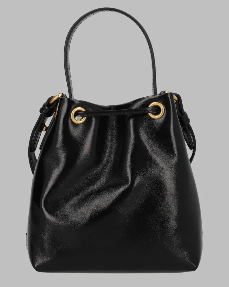 Balmain Women's Bucket Bag Pulse Mini Black Calf Leather Shoulder Black