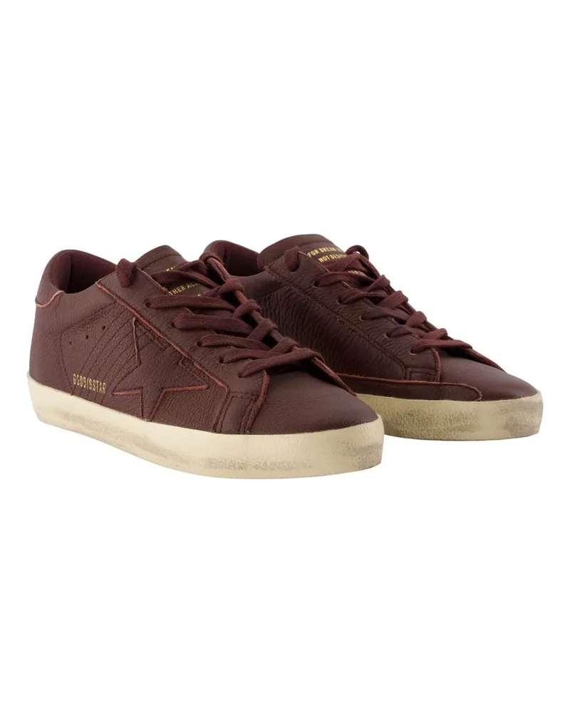 Golden Goose Women's Super Star Sneakers -  Leather Burgundy Calfskin Shoes Burgundy