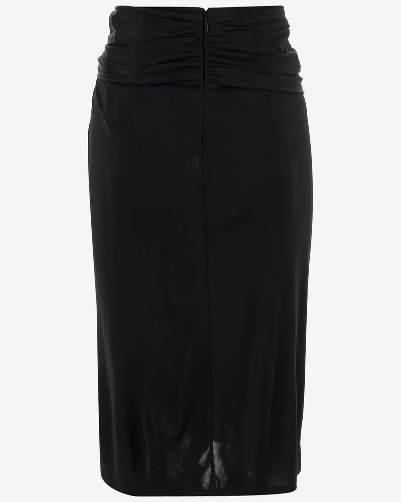 Saint Laurent Women's Viscose Draped Skirt Black Black
