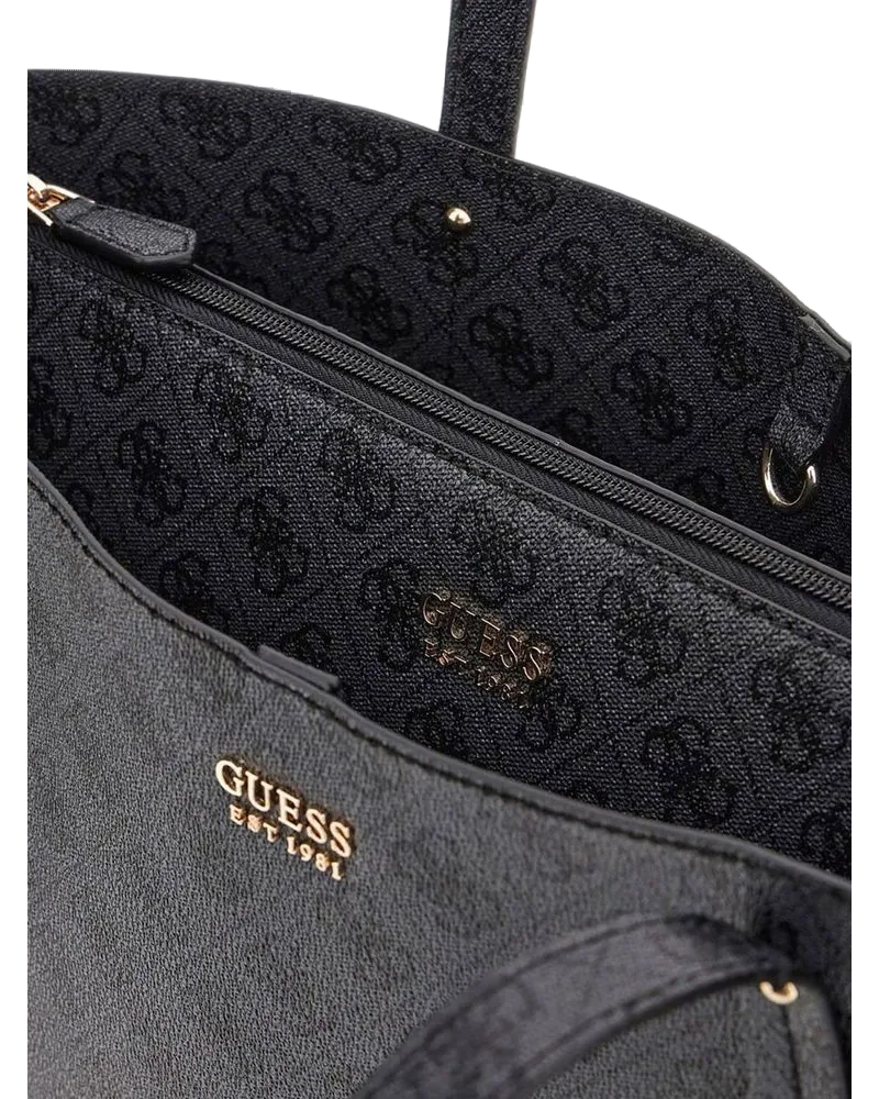 Guess Women's Tote Bag Coal Logo Polyurethane - Tote-Bags Gray