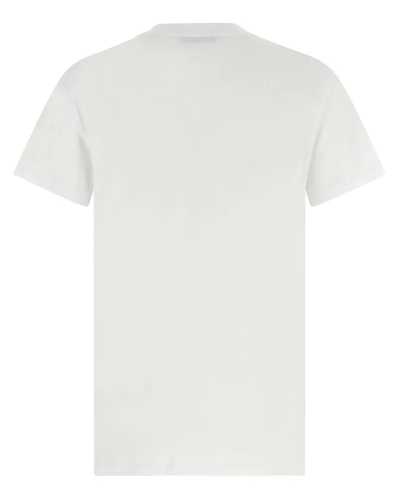 Max Mara Embroidered Logo Cotton T-shirt — White White