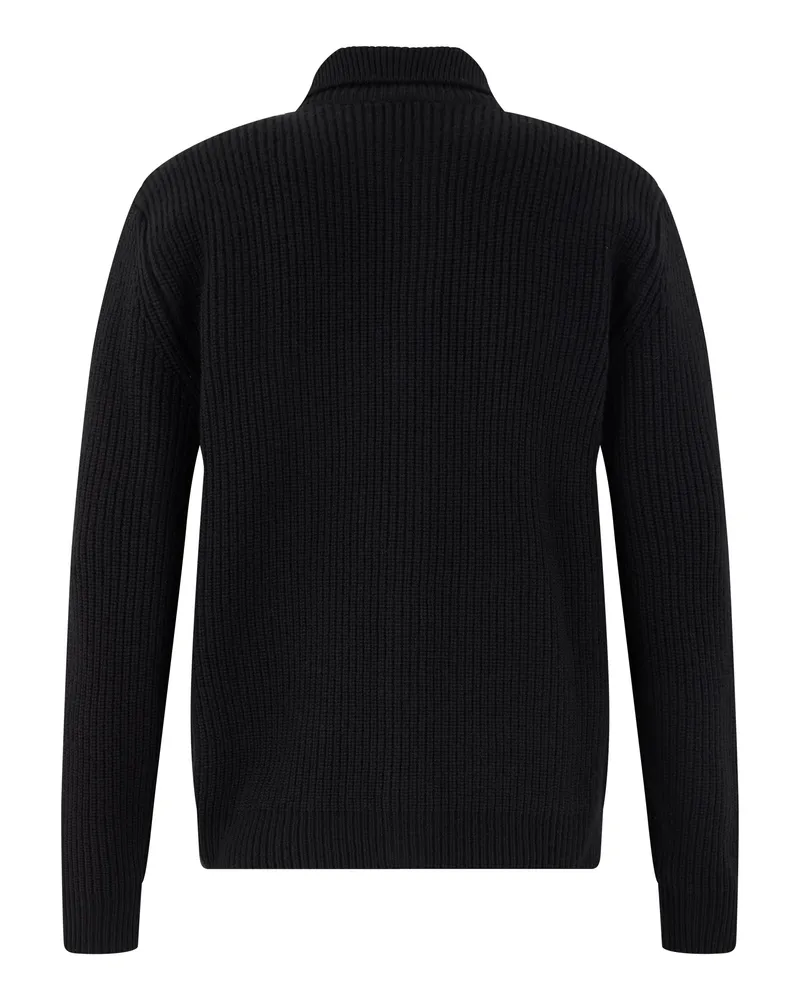 Slowear Virgin Wool Cardigan — Black Black