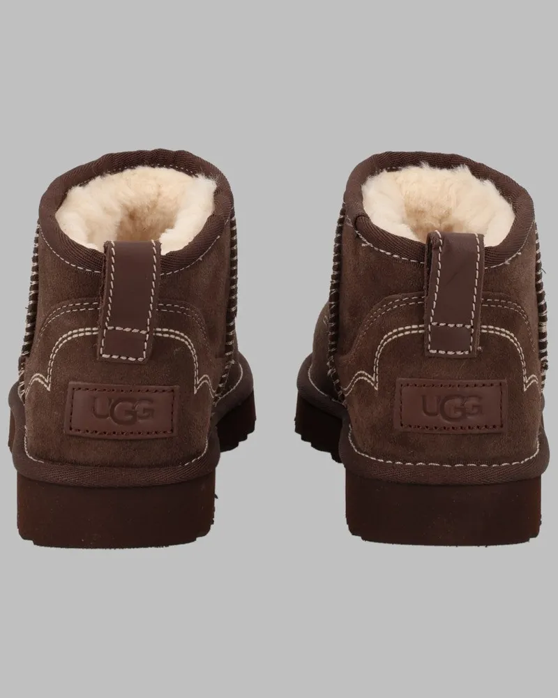 UGG Western-Inspired Suede Ankle Boots — Brown Brown