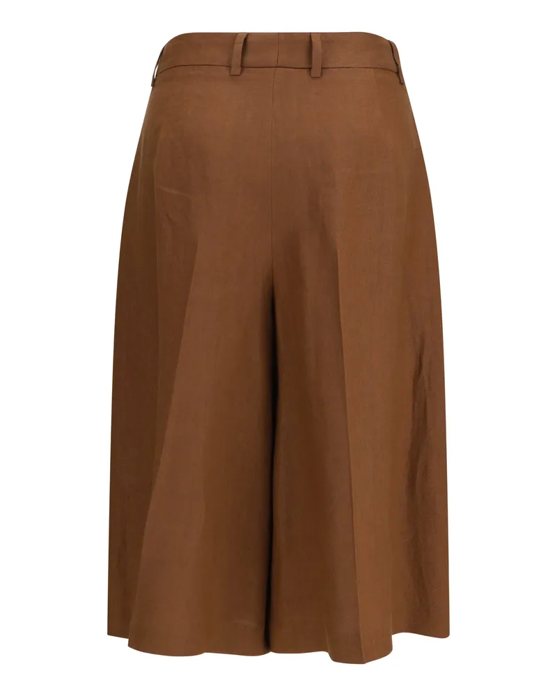 LARDINI Women's Straight-Leg Bermuda Shorts Twill With Pleats 430 Viscose; Other Fibres Brown
