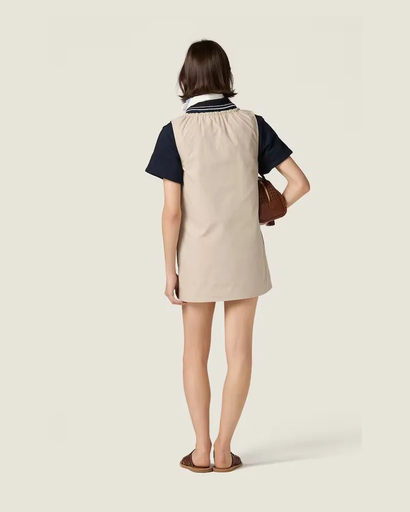 Miu Miu Logo-Embroidered Tank Top — Cream Cream